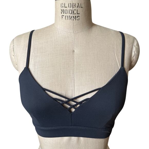 Alo Yoga Interlace Yoga Sports Bra in Dark Gray Size XS XSmall - Picture 1 of 8
